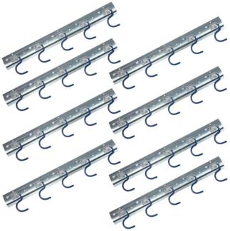 ONVAYA Geräteleiste 50 cm Stahl | 8x Gerätehalter | Wandhalterung | Ordnungsleiste | Aufbewahrung | Werkzeughalter | S Haken