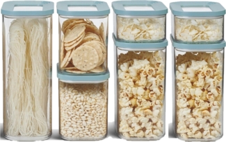 Mepal | 7-tlg. Set Vorratsdosen mit Deckel - Lebensmittelbehälter Rechteckig - Küchenorganizer aus Kunststoff - Vorratsbehälter Luftdicht | 1x 2000 ml - 2x 425 ml, 1000 ml & 1500 ml | Nordic Green