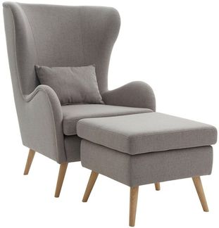 Home affaire Sessel Salla auch in Fellimitat und Feincord, viele Bezugsarten, Ohrensessel, wahlweise mit oder ohne Hocker, großer Sessel: Maße B/T/H: 78/94/118cm