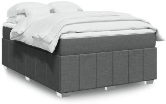 vidaXL Boxspringbett mit Matratze Dunkelgrau 140x190 cm Stoff 3285471