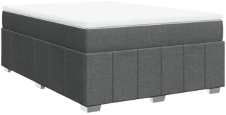 vidaXL Boxspringbett mit Matratze Dunkelgrau 140x190 cm Stoff 3285471