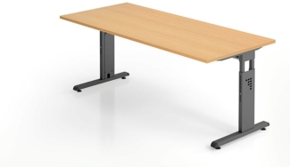 Schreibtisch OS19 C-Fuß 180x80 cm Buche Gestellfarbe: Weiß