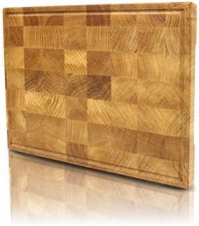 Premium Schneidebrett - Stirnholz, Eiche - 40 x 30 x 4cm