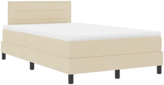 vidaXL Boxspringbett mit Matratze Creme 120 x 200 cm Stoff 3338606