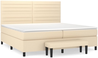 vidaXL Polsterbett mit Matratze Creme 200x200 cm Stoff