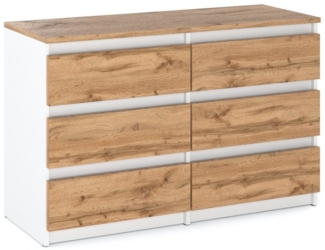 KOSETO Kommode mit 6 Schubladen - 100cm - für Wohnzimmer und Schlafzimmer, Modernes Design, Griffloses Design, Stabile Konstruktion, Langlebig