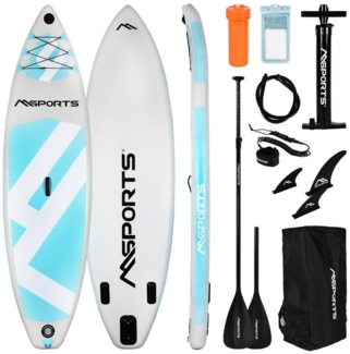 MSports® Inflatable SUP-Board Stand Up Paddle Board Aufblasbar Komplettes Paddleboard inkl. Zubehör