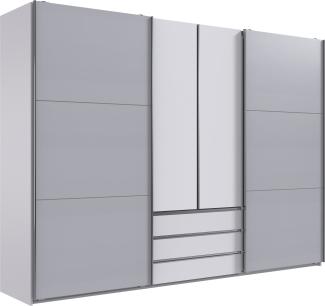 Schwebetürenschrank >MAGIC< in LIGHT GREY - 300x216x65cm (BxHxT)