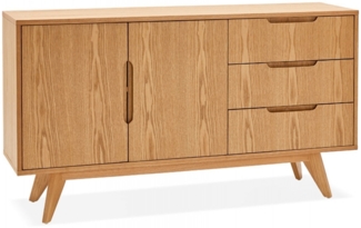 Designer-Sideboard PORTOBELLO | Designer-Aufbewahrungsmöbel aus Naturholz mit Schränken und Schubladen | 150 x 40 x 75 cm Kadima Design