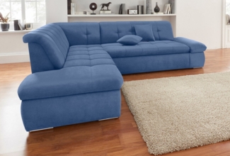 DOMO collection Ecksofa Moric Luxus incl. Zierkissen B/T/H: 273/216/80 cm, XXL, L-Form, bis 140kg pro Sitzplatz belastbar, Ottomanen-Abschluss