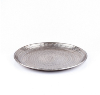 Marrakesch Orient & Mediterran Interior Dekotablett Kerzentablett Serviertablett Skandinavisch Design Imera Silber 30cm, Handarbeit