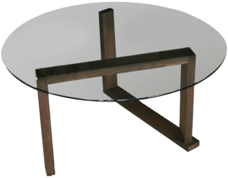 Dmora Wohnzimmertisch Ragia, Niedriger Wohnzimmertisch, Kaffeeregal, Couchtisch für Sofa, 80x80h41 cm, Nussbaum