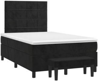 vidaXL Boxspringbett mit Matratze Schwarz 120x190 cm Samt 3270471