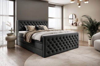 wonello Boxspringbett Victoria, mit Bettkasten, Matratzen und wonello premium Topper - edler Samt