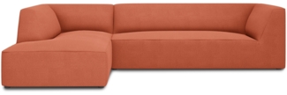 Micadoni 4-Sitzer Modular Sofa Ruby Links Strukturierter Stoff Koralle Kunststoff schwarz