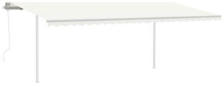 vidaXL Automatische Markise mit LED & Windsensor 6x3,5 m Cremeweiß 3070092