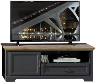 TV-Unterteil Jena / Jasmin , Holzwerkstoff , Grau, Schwarz , 143 x 54 x 51 cm
