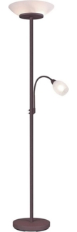 lightling Deckenfluter Klaus, Lichtquellen getrennt schaltbar, ohne Leuchtmittel, mit flexibler Leselampe, 180 cm hoch, rost, Leuchtmittel tauschbar