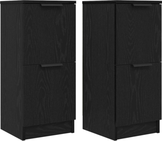 vidaXL Sideboards 2 Stück in Schwarz-Eiche, 30x30x70 cm, Aus Holzwerkstoff 862099