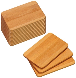 15 Stück Frühstücksbrettchen, Buche - 23 x 15cm