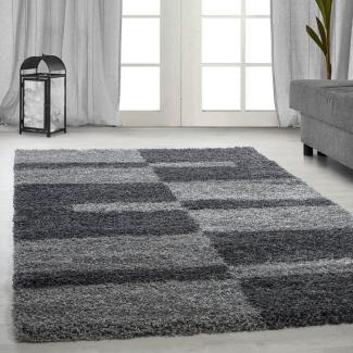 Miovani Hochflor-Teppich Hochflorteppich Shaggy gestreift Langflor Wohnzimmer, Höhe: 30 mm