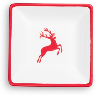 Gmundner Keramik Rubinroter Hirsch, Snackschale (11x11cm)