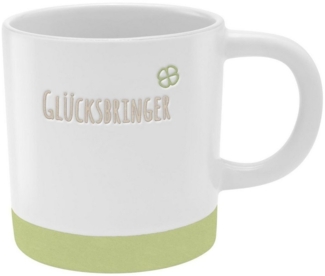 GRUSS & CO Tasse mit Gravur "Glücksbringer" | Steinzeug, 40 cl, mehrfarbig | Geschenk Glück | 48432