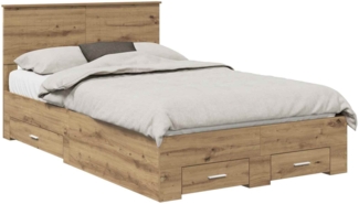 vidaXL Bettrahmen Artisan-Eiche 120x200 cm Holzwerkstoff 3410921