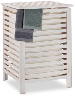 Wäschetruhe Walnuss weiß