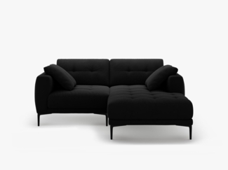 Micadoni Ecksofa Bemy 2-Sitzer Rechts Samt Schwarz