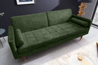 riess-ambiente Schlafsofa COUTURE 200cm grün / braun-gold · 3-Sitzer mit Microvelours-Bezug, Einzelartikel 1 Teile, Wohnzimmer · inkl. Kissen · Bettfunktion · verstellbare Rückenlehne