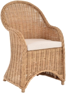Krines Home Esszimmersessel Rattansessel Esszimmerstuhl mit Armlehne Korbsessel Esszimmersessel