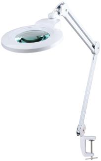 Semplix LED Lupen-Tischlampe weiß (60 PCS LED/ 3D Linse/ dimmbar/ Tischklemme)