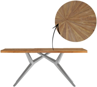 Tisch 180x100 Teak Metall Esstisch Speisetisch Küchentisch Esszimmer Wohnzimmer