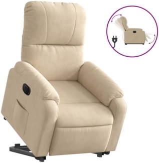 vidaXL Relaxsessel mit Aufstehhilfe Elektrisch Creme Mikrofasergewebe 3204947