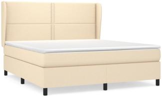 Boxspringbett mit Matratze Stoff Creme 180 x 200 cm, Härtegrad: H2 [3127906]