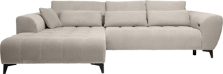 WERK2 Ecksofa Garay, XXL-Liegefläche: elektrisch ausziehbar auf ca. 228×126 cm, Luxus in Übergröße: XXL-Liegefläche, Komfort-Ottomane & stilvolle Füße