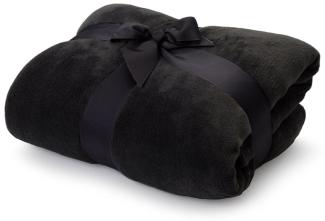 Lumaland Kuscheldecke, 100 % Coral-Fleece schwarz, 150 x 200 cm