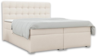 Deine Möbel 24 Boxspringbett CLAUDIA Komplettbett inkl. Bonellfederkernmatratzen H3 (Taschenfederkernmatratzen 7 Zonen H4 optional Grau Hellgrau Schwarz Anthrazit Beige Samt Velour, 3-St, Polsterbett Ehebett Bett mit Topper und Bettkästen, Matratzen H3...