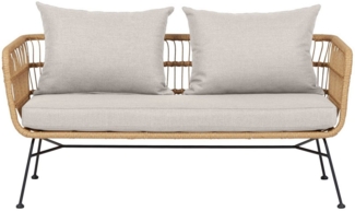 ebuy24 Gartenlounge-Set Nina Gartensofa 2 pers. Inkl. Auflagen, beige, (1-tlg)