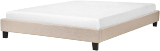 Polsterbett beige Lattenrost 160x200 cm ROANNE