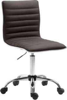 CLP Arbeitshocker Alamosa Kunstleder mit Rückenlehne auf Rollen,braun