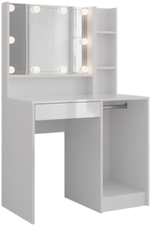 Schminktisch Sherry Weiß/Weiß Hochglanz 89.8 cm 4 Teile Vicco
