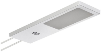 SO-TECH® LED Unterbauleuchte LED Möbelleuchte GIULIA II, stufenlos dimmbar, LED fest integriert, Warmweiß, 2700K, EINZELLEUCHTE mit Sensor inkl. 33W Trafo silbergrau