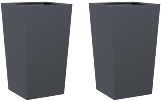 vidaXL Pflanzkübel 2 Stk. Anthrazit 45x45x75 cm Stahl 851099