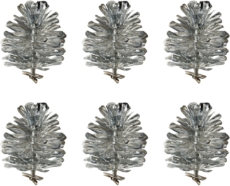 Creativ green Weihnachtsbaumklammer Weihnachtsdeko aussen, Christbaumschmuck (6-tlg), in Metallic-Optik