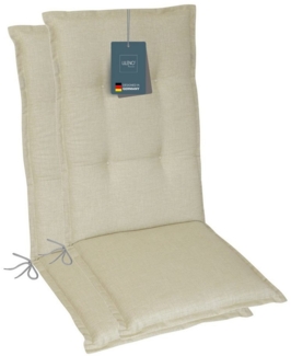 LILENO HOME Hochlehnerauflage Gartenstuhl Auflage, bequeme Sitzauflage für Gartenmöbel, Stuhlkissen, (2 St, 2er Set), Polsterauflage Beige, Sitzpolster für Klappstühle