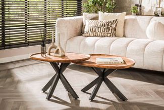 KAWOLA Couchtisch RUBY Set 2-tlg. Akazie braun 45 x 48 x 70 cm