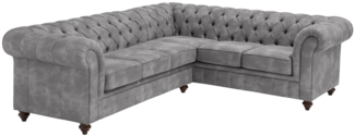 Home affaire Chesterfield-Sofa Chesterfield Ecksofa, Luxus-Microfaser Lederoptik, hochwertige Knopfheftung, langer Schenkel links