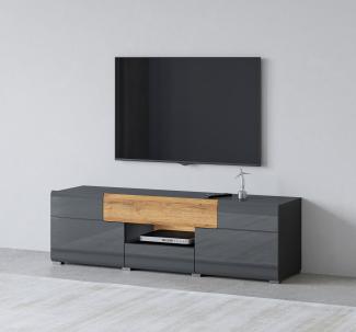 INOSIGN Lowboard Toledo,Breite 159cm, trendige TV-Schrank mit dekorative Fräsungen, TV-Board ohne Beleuchtung, TV-Kommode mit viel Stauraum